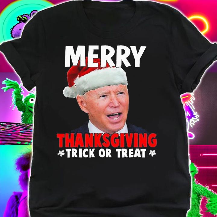Santa Joe Biden Merry Thanksgiving Christmas Trick Or Treat Ugly T-Shirt shirt