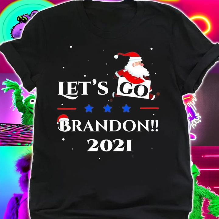 Santa Run Let's Go Branson Brandon Conservative Anti Liberal T-Shirt shirt