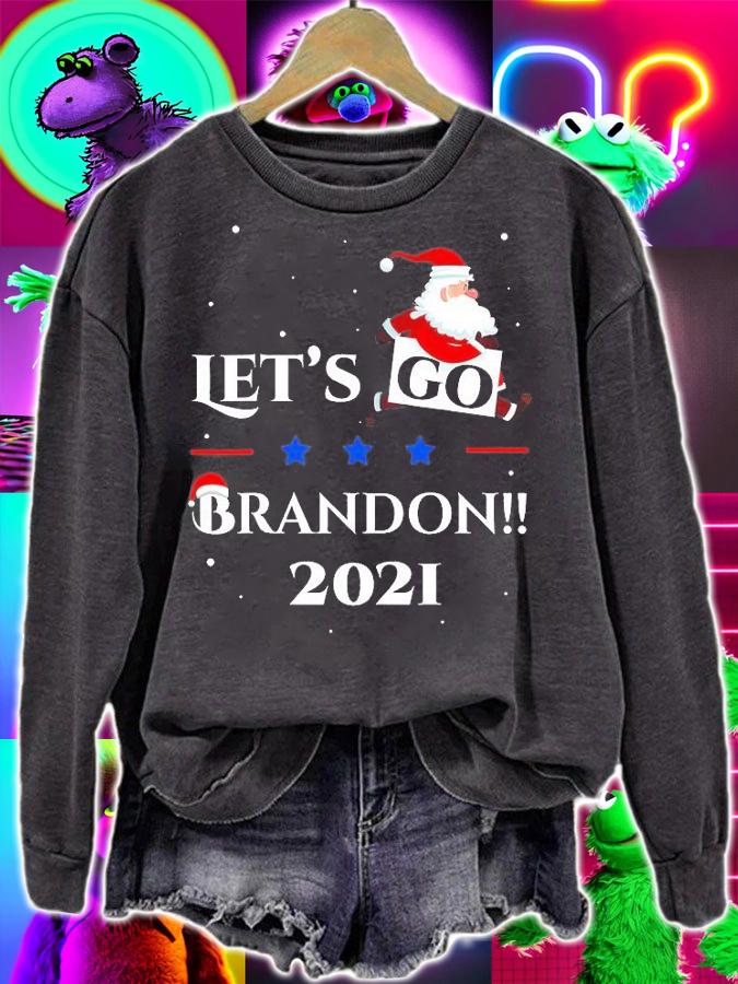 Santa Run Let's Go Branson Brandon Conservative Anti Liberal T-Shirt sweatshirt