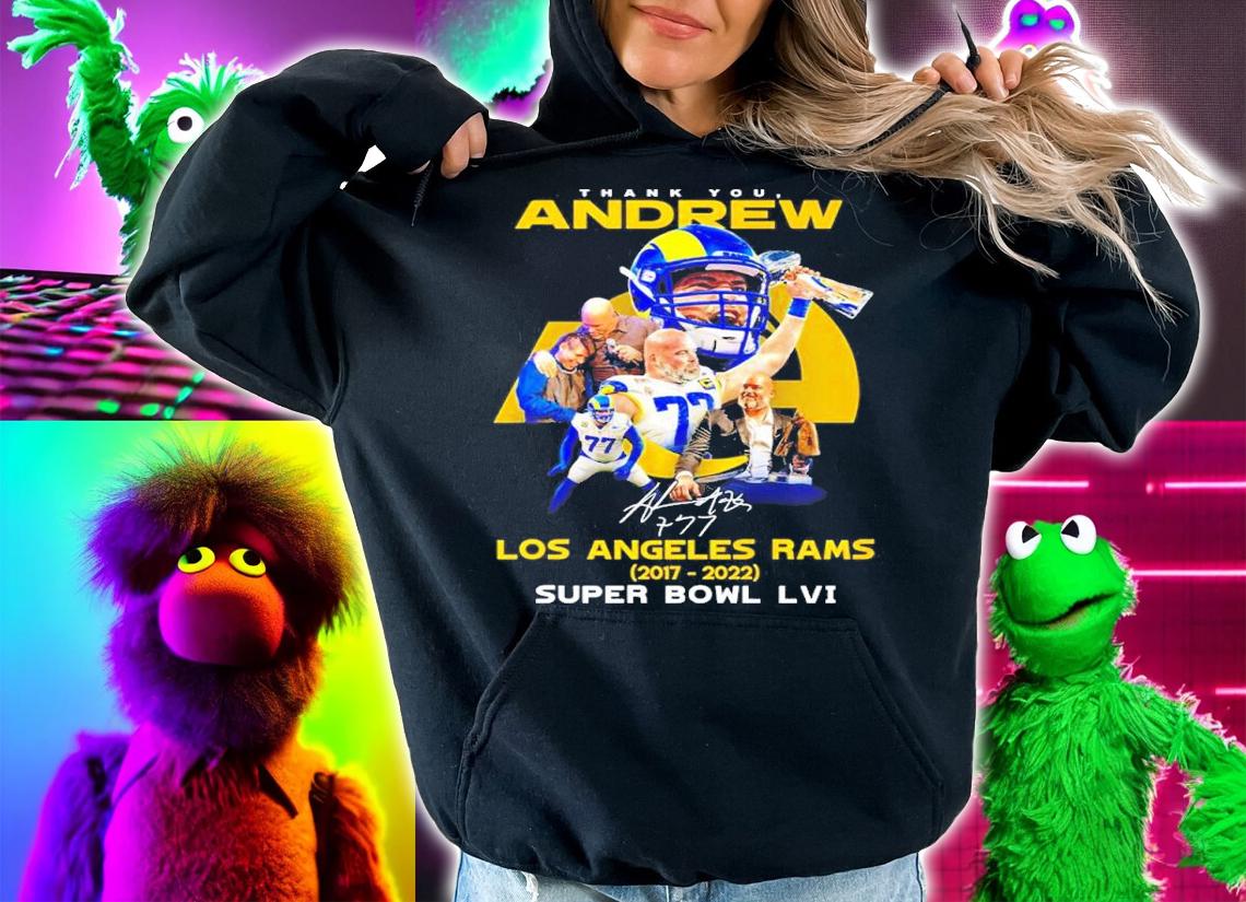 Thank you Andrew Whitworth Los Angeles Rams Super Bowl LVI Signature t-shirt hoodie
