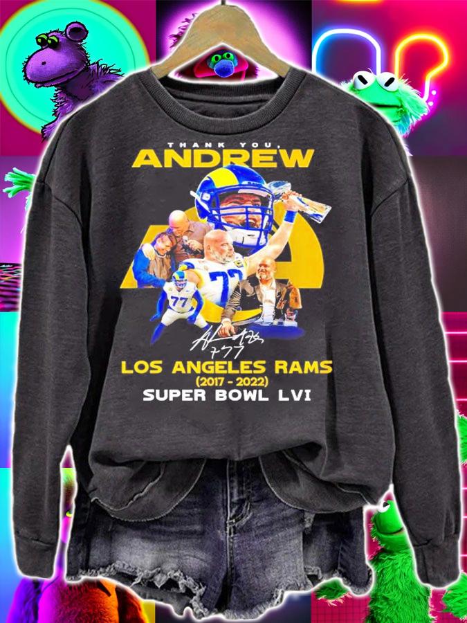 Thank you Andrew Whitworth Los Angeles Rams Super Bowl LVI Signature t-shirt sweatshirt