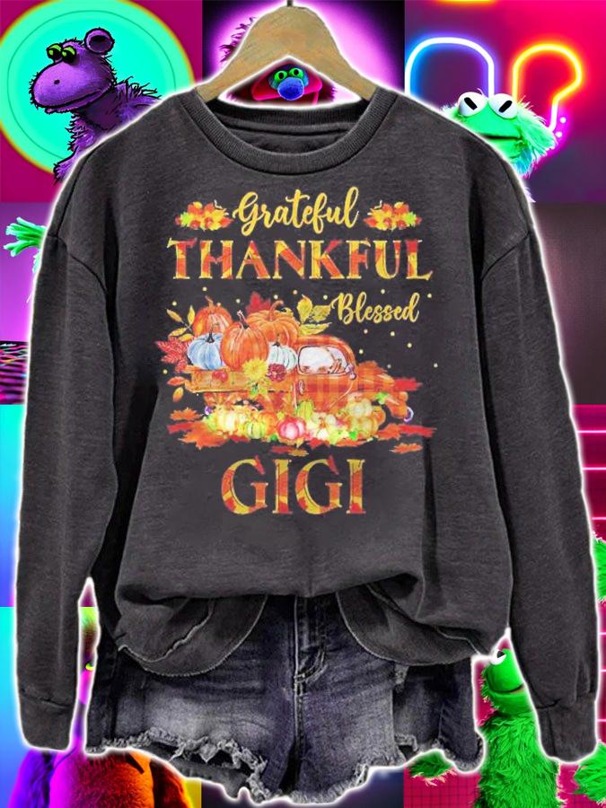 Farm Truck Fall Grateful Thankful Blessed Gigi Thanksgiving Shirt sweatshirt