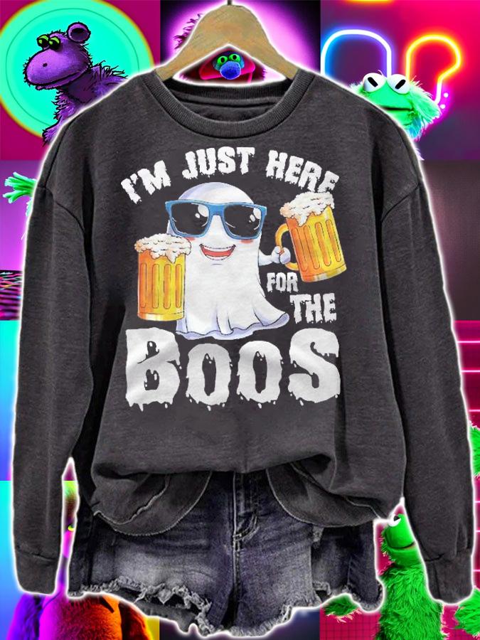 Im Just Here For The Boos Funny Halloween Tee Men Ghost Shirt sweatshirt