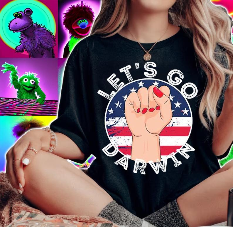 Let's Go Darwin Liberal impeach Fist Flag T-Shirt woman shirt