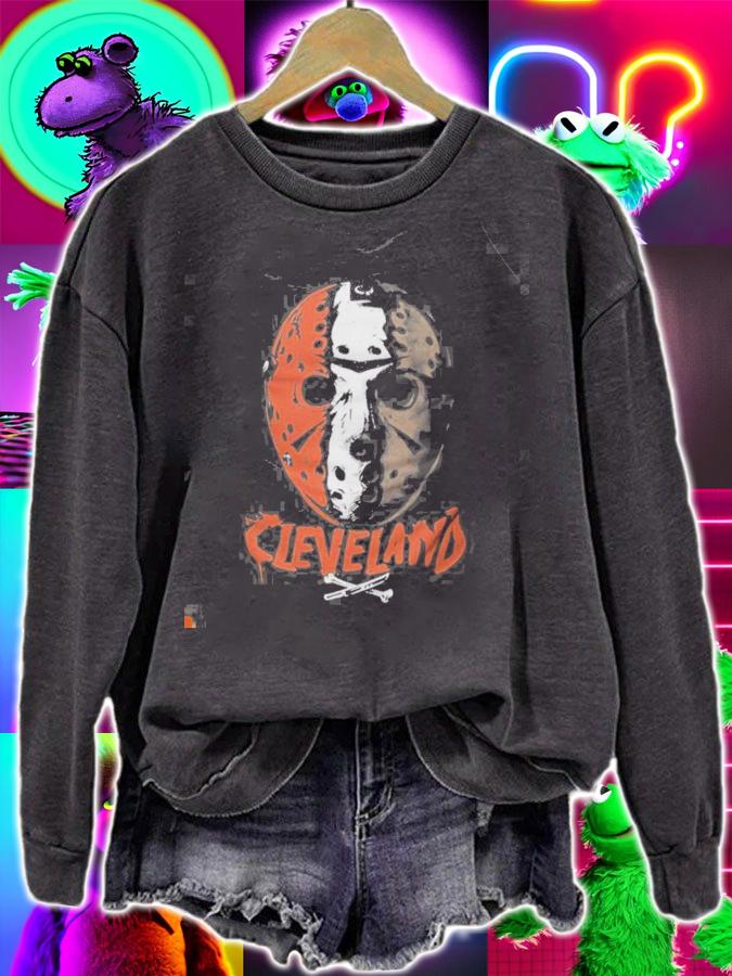NFL Cleveland Browns Halloween Jason Voorhees Mask shirt sweatshirt