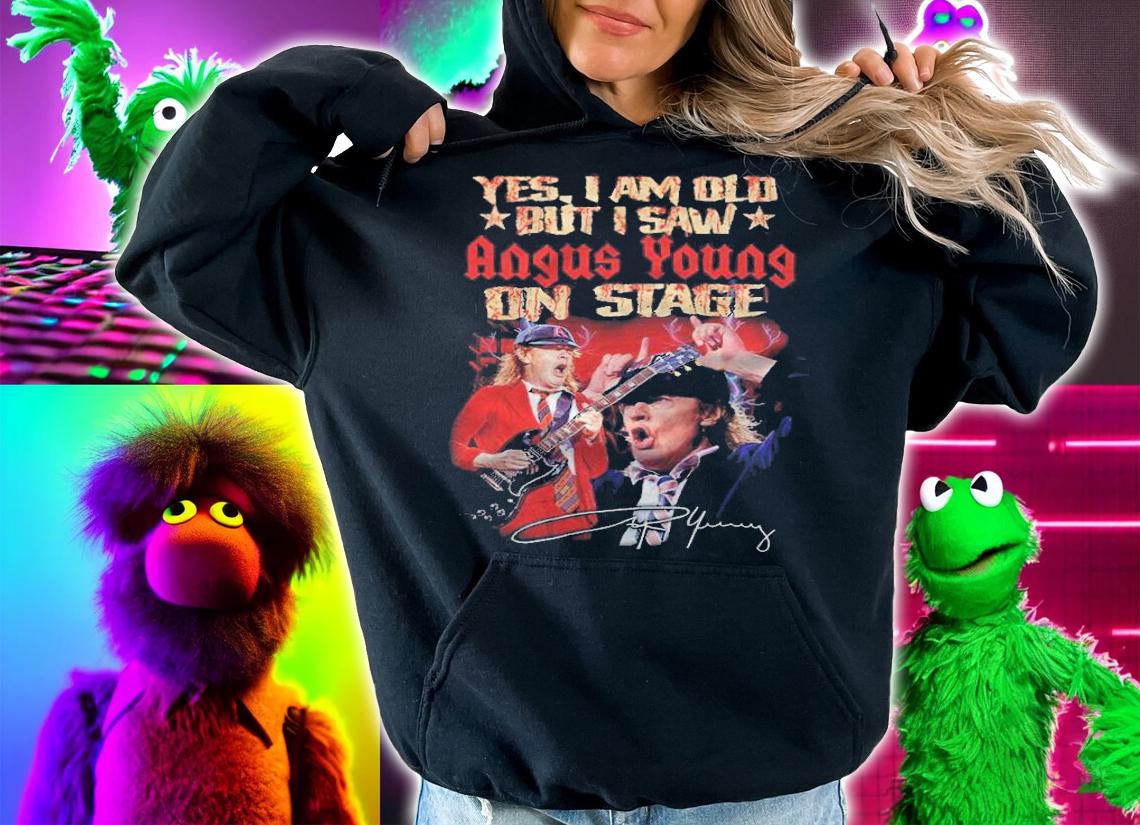 Yes I Am Old But I Saw Angus Young On Stage Signatures Shirt