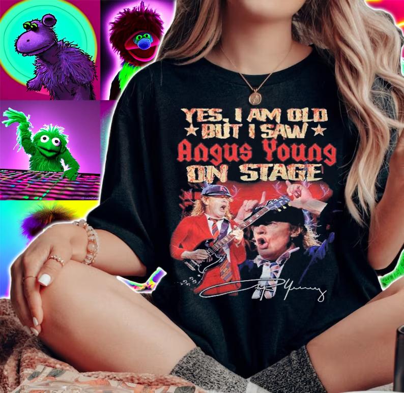 Yes I Am Old But I Saw Angus Young On Stage Signatures Shirt