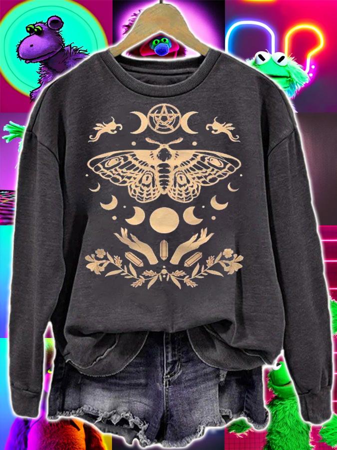 Dark Academia Aesthetic Celestial Mystic Death Moth Wiccan Shirt sweatshirt