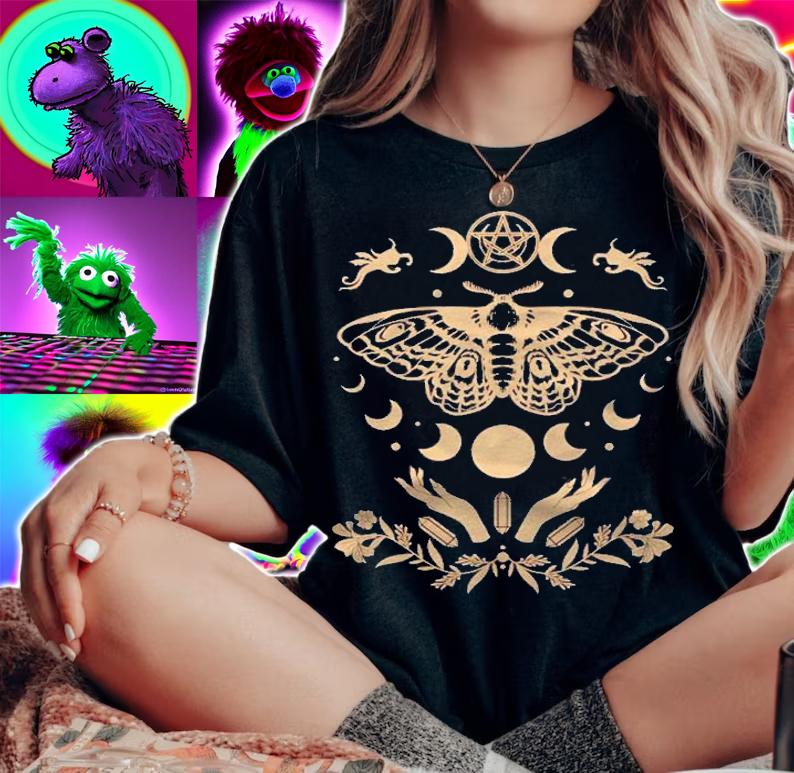 Dark Academia Aesthetic Celestial Mystic Death Moth Wiccan Shirt woman shirt