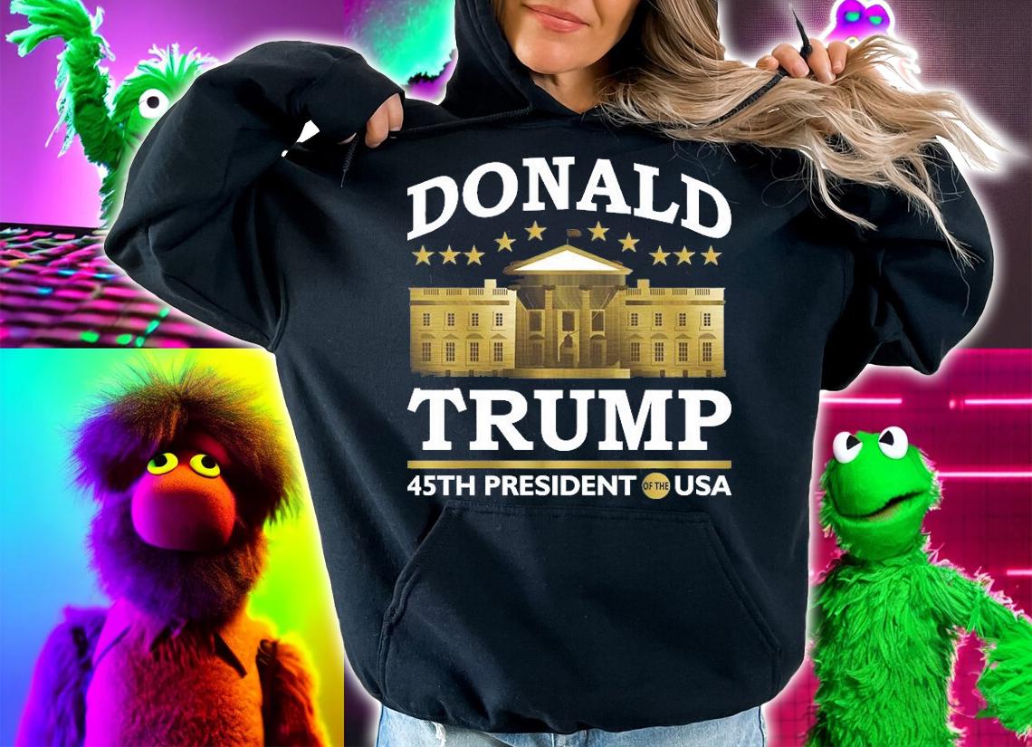 Gold White House Donald Trump 45th President T-Shirt hoodie