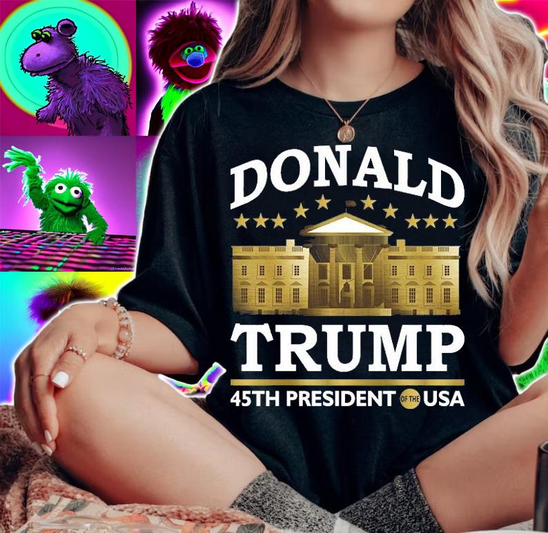 Gold White House Donald Trump 45th President T-Shirt woman shirt