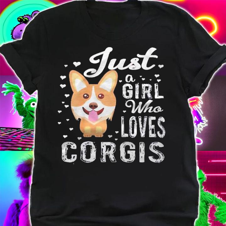Just A Girl Who Loves Corgis Raglan Baseball Shirt shirt