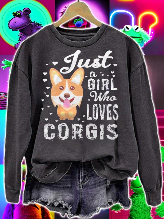 Just A Girl Who Loves Corgis Raglan Baseball Shirt sweatshirt
