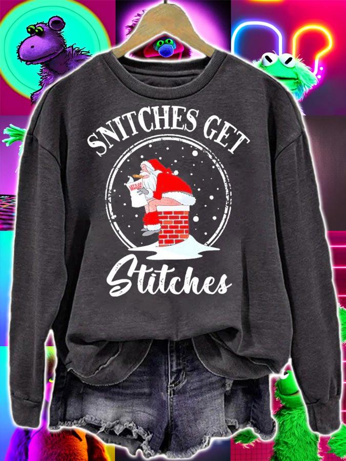 Santa Claus Snitches Get Stitches Shirt