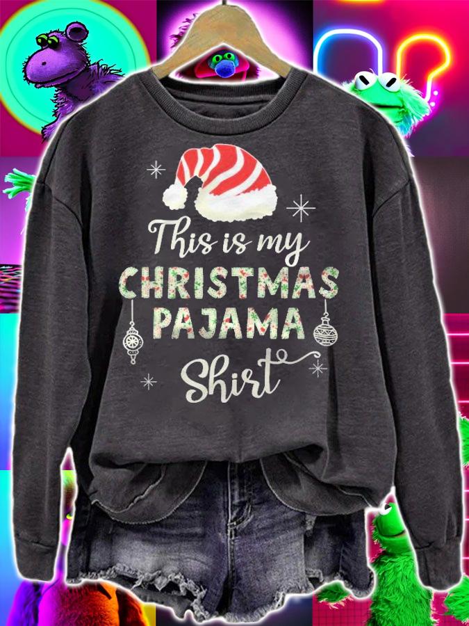 This Is My Christmas Pajama Shirt Applique Style Christmas Shirt