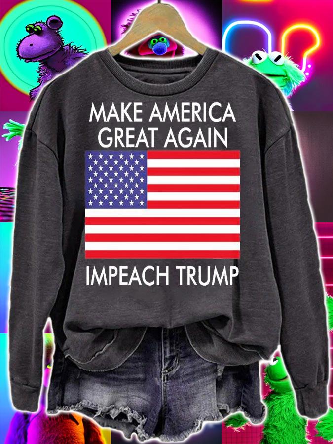 USA Flag Make America Great Again Impeach Trump Anti Trump T-Shirt sweatshirt