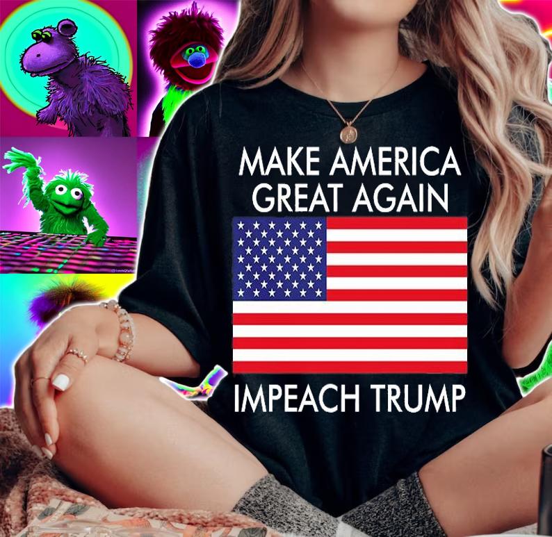 USA Flag Make America Great Again Impeach Trump Anti Trump T-Shirt woman shirt