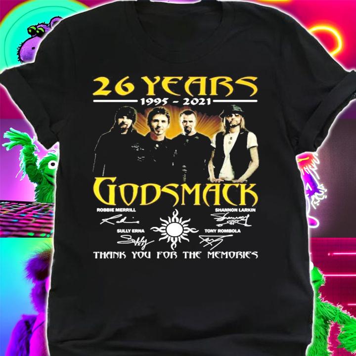25 years 1997-2021 Godsmack signatures t-shirt shirt