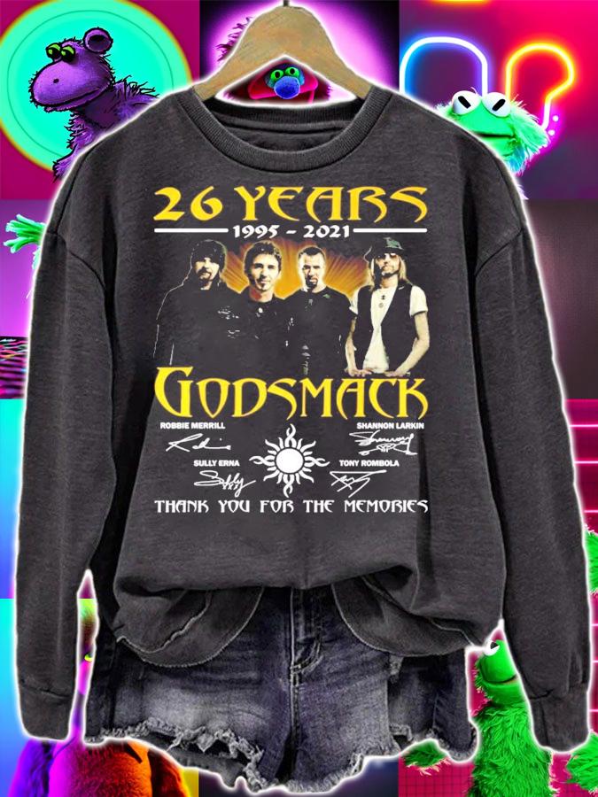 25 years 1997-2021 Godsmack signatures t-shirt sweatshirt