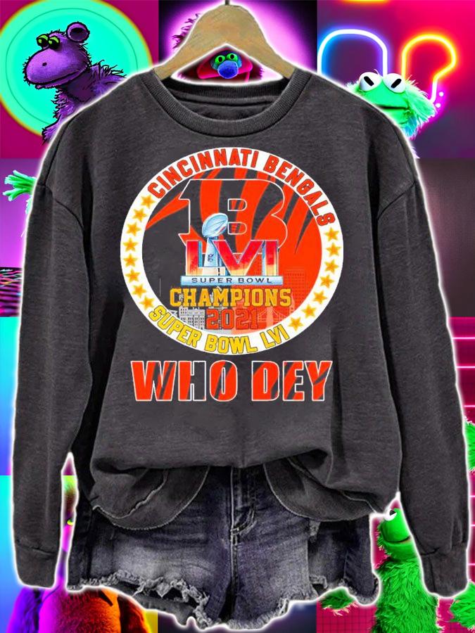 Cincinnati Bengals Super Bowl Champions 2021 Who Dey LVI Shirt