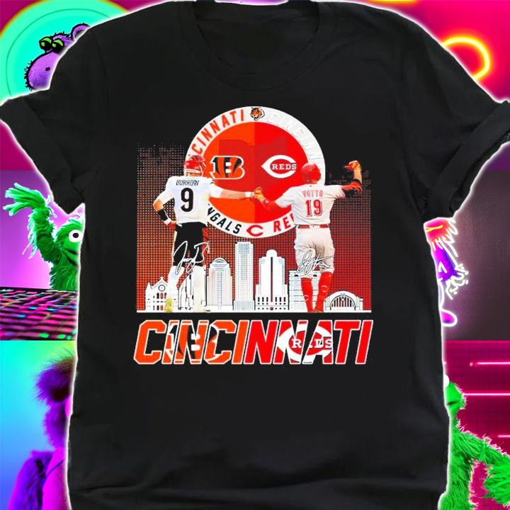 CINCINNATI Cincinnati Bengals Joe Burrow Vs Cincinnati Reds Joey Votto Signatures Shirt shirt