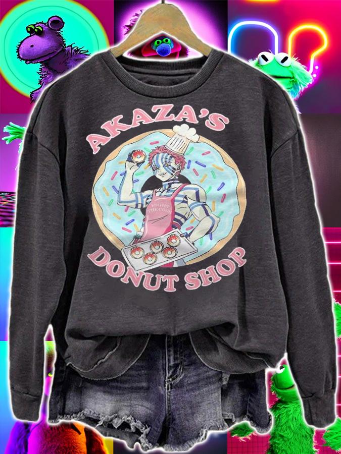 Demon Slayer Akaza's donut shop fight the cook T-shirt sweatshirt