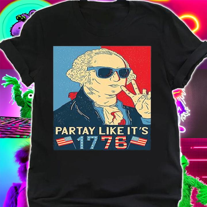 George Washington Party Like Its 1776 Poster Retro T-Shirt shirt