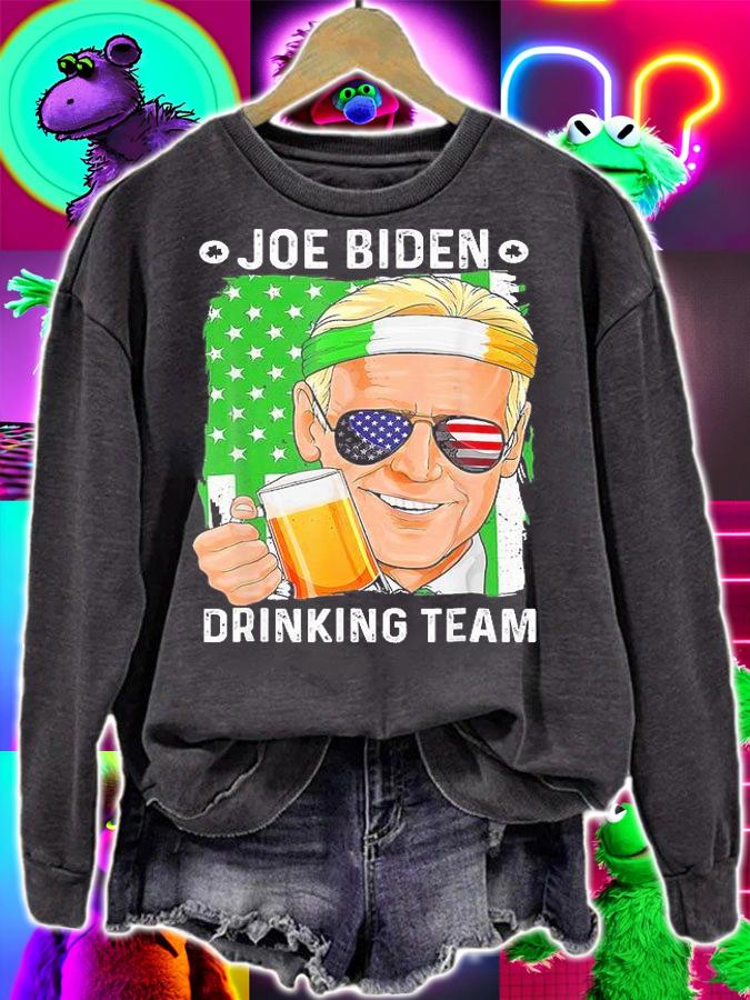 Joe Biden Drinking Team Draft Beer USA Flag T-Shirt sweatshirt