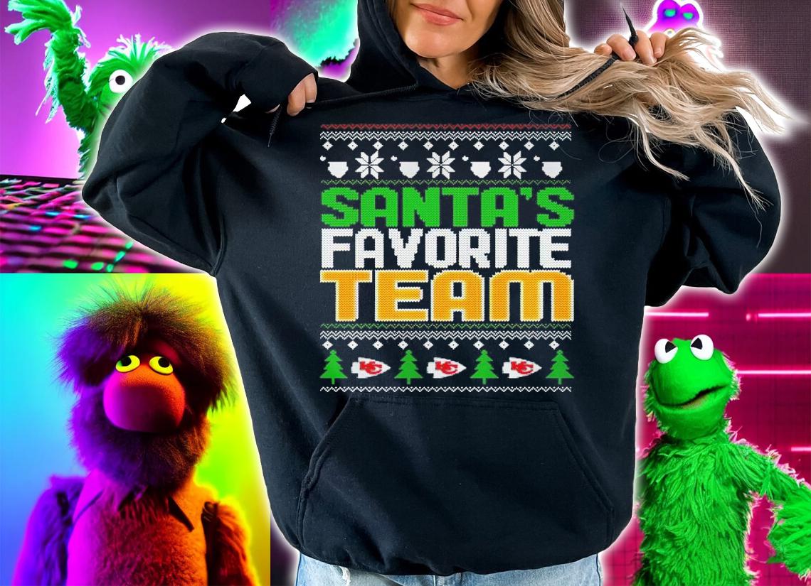 Kansas City Chiefs Santa's Favorite Team Christmas Shirt hoodie