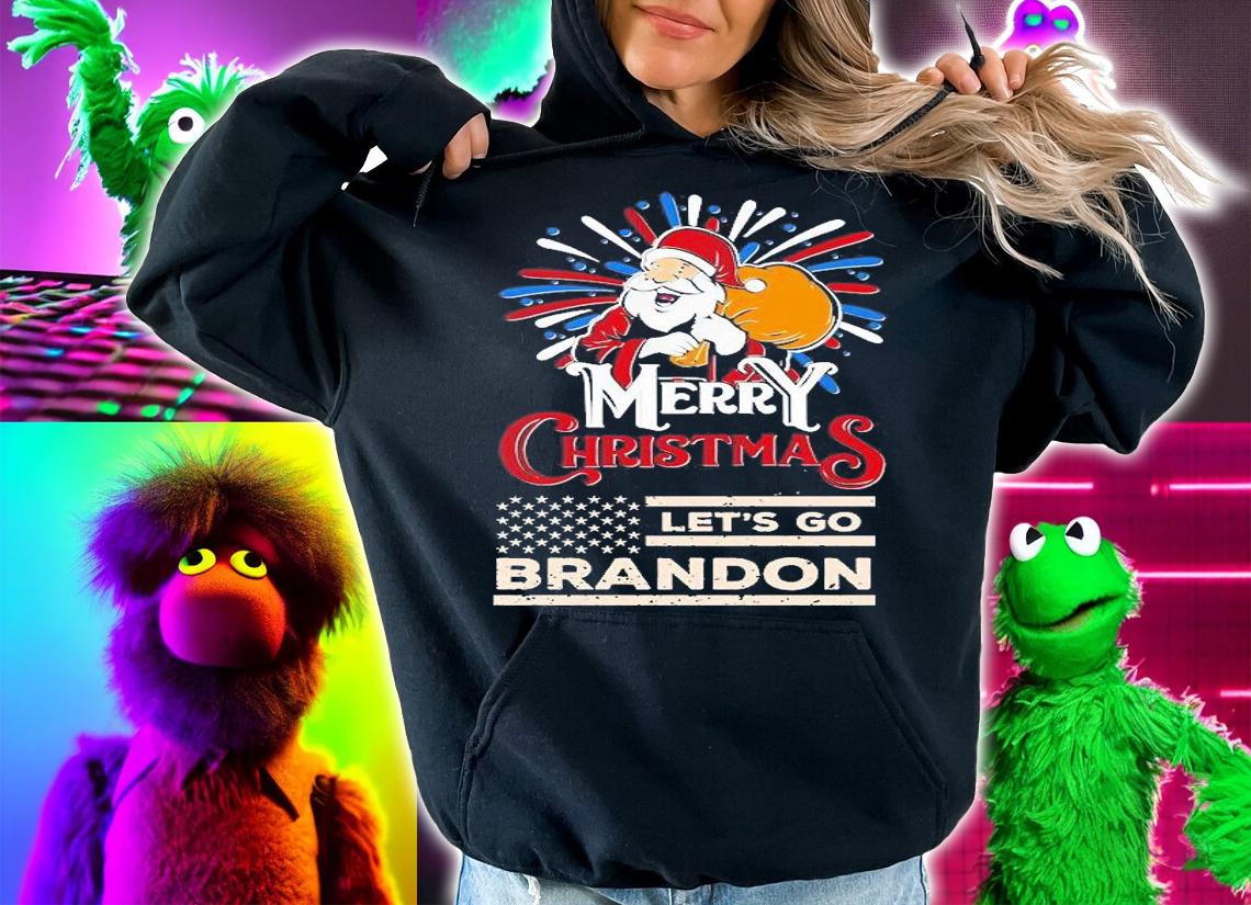 Let's Go Brandon Christmas Patriotic Santa Claus Anti Biden T-Shirt hoodie