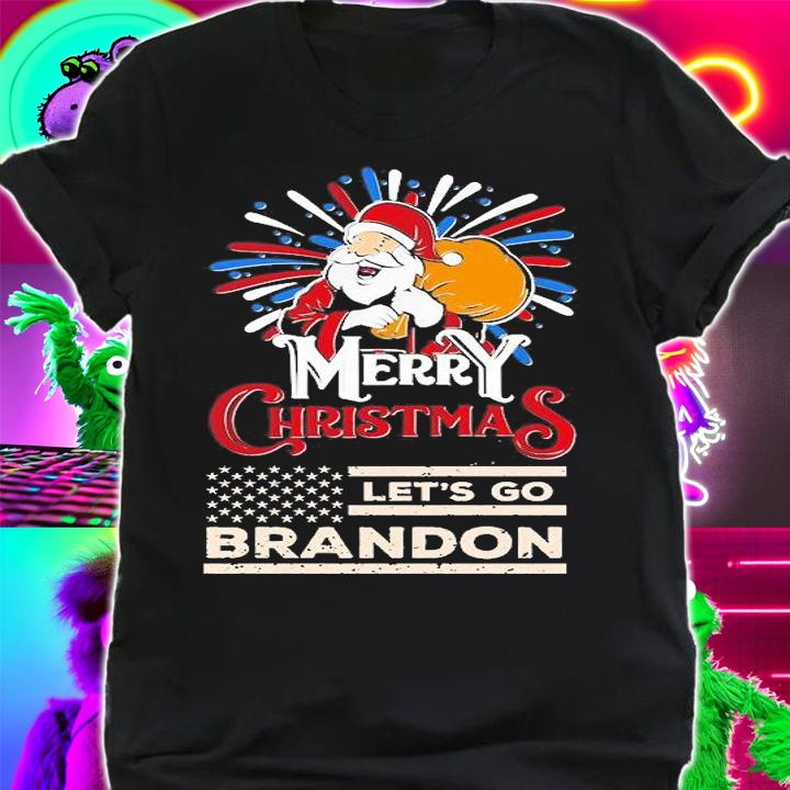Let's Go Brandon Christmas Patriotic Santa Claus Anti Biden T-Shirt shirt