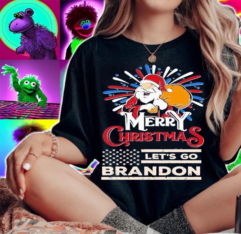 Let's Go Brandon Christmas Patriotic Santa Claus Anti Biden T-Shirt woman shirt