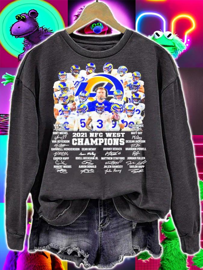 Los Angeles Rams 2021 NFC West Champions Signatures Shirt sweatshirt