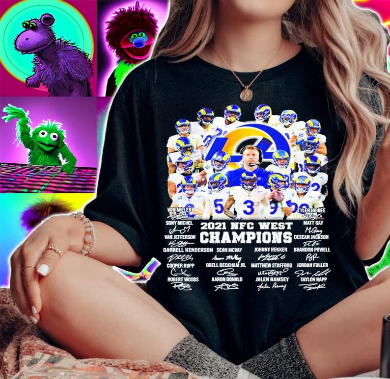 Los Angeles Rams 2021 NFC West Champions Signatures Shirt woman shirt