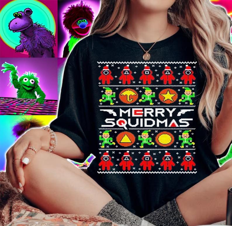 Merry Squidmas Jumper Christmas Xmas Squid Game Games TV Show Gift T-Shirt