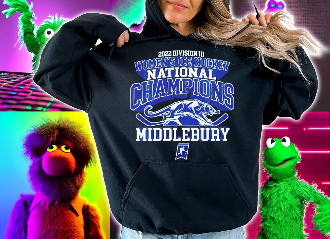 Middlebury NCAA Division III Women's Ice Hockey National Champions 2022 Shirt hoodie