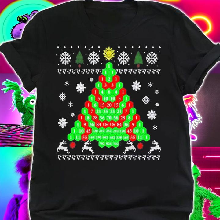 Pascals Triangle Ugly Christmas Tree T-Shirt shirt