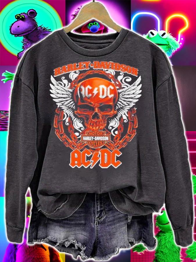 Skull Motor Harley Davidson Cycles ACDC Shirt sweatshirt