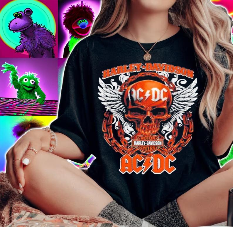Skull Motor Harley Davidson Cycles ACDC Shirt woman shirt