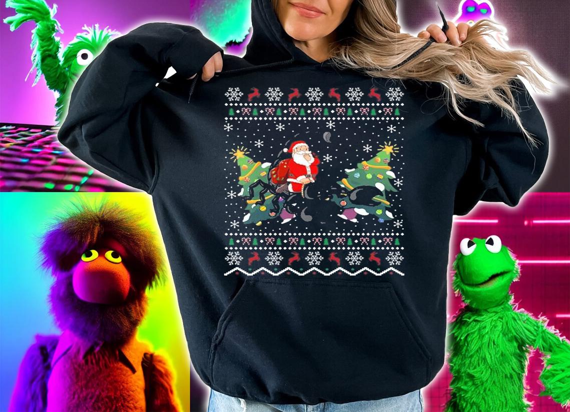 Ugly Scorpion Xmas Gift Santa Riding Scorpion Christmas T-shirt hoodie