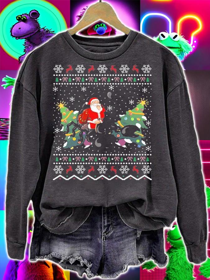 Ugly Scorpion Xmas Gift Santa Riding Scorpion Christmas T-shirt sweatshirt