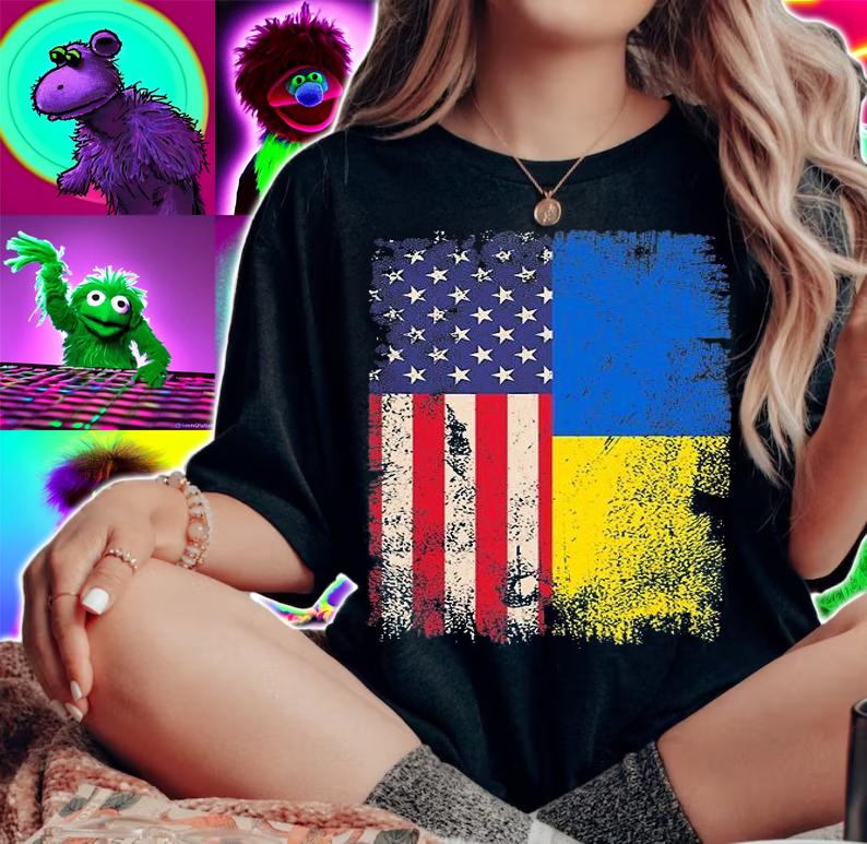 Ukrainian American Flag Ukraine USA Roots T-Shirt