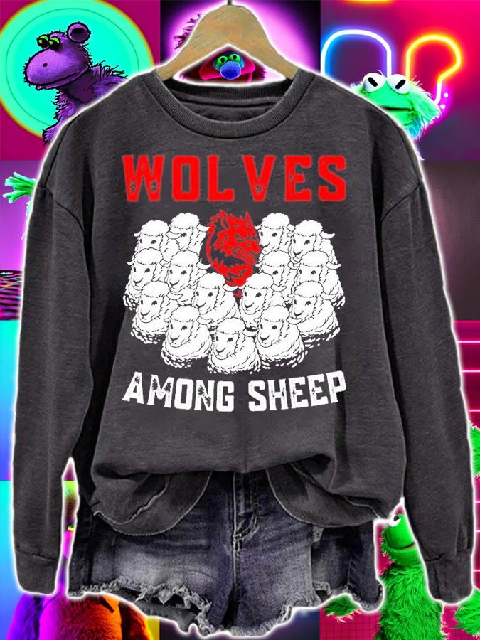 Wolves Among Sheep I Wasnt Born To Be A Sheep Wolf Lover T-Shirt