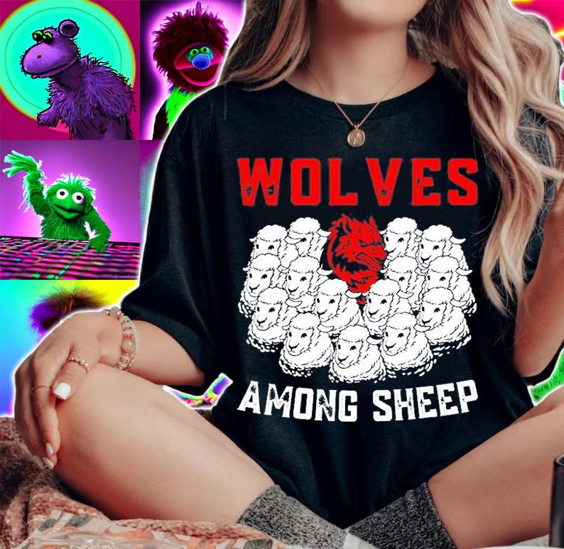 Wolves Among Sheep I Wasnt Born To Be A Sheep Wolf Lover T-Shirt