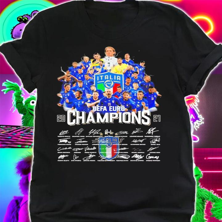 All team Italia UEFA Euro 2021 Champions signatures shirt shirt