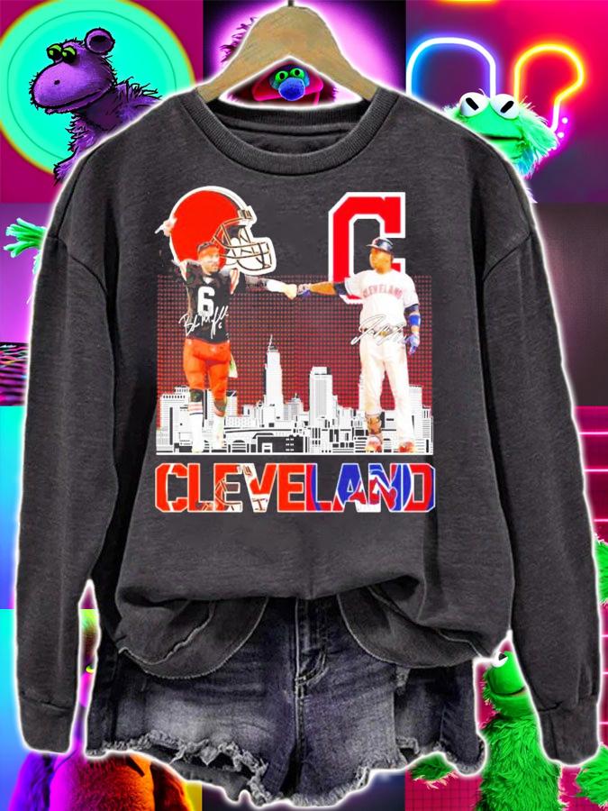 Cleveland Browns vs Cleveland Indians signature shirt sweatshirt