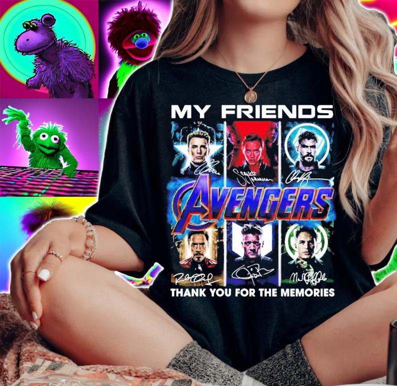 My Friends Captain America Black Widow Thor Iron Man Hulk signature shirt woman shirt