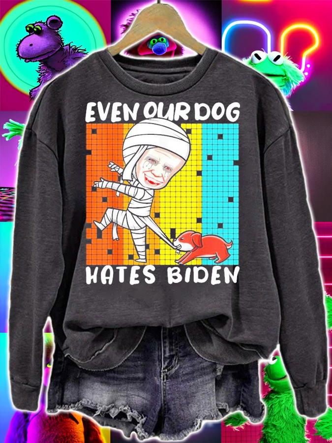 Our Dog Hates Biden Funny Anti Government Halloween Mummy shirt