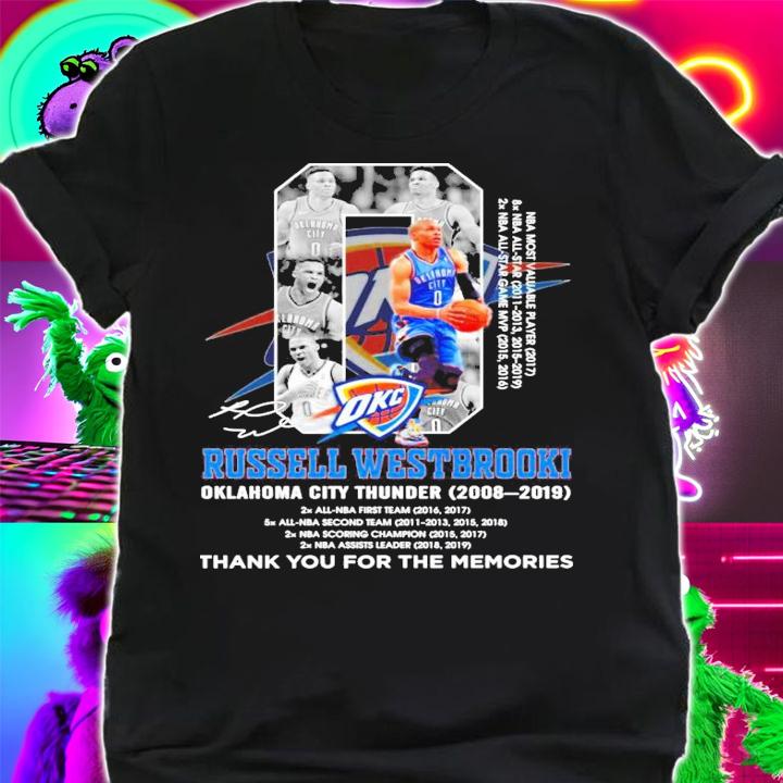 Russell Westbrook Oklahoma City Thunder 2008-2019 signature shirt
