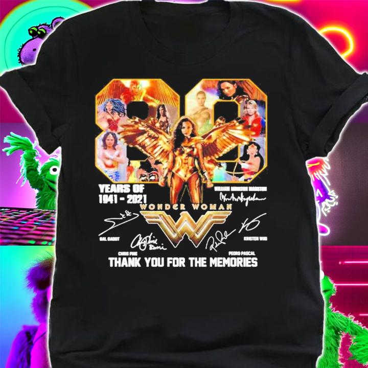 80 years 1941-2021 William Moulton Marston Wonder Woman signatures shirt
